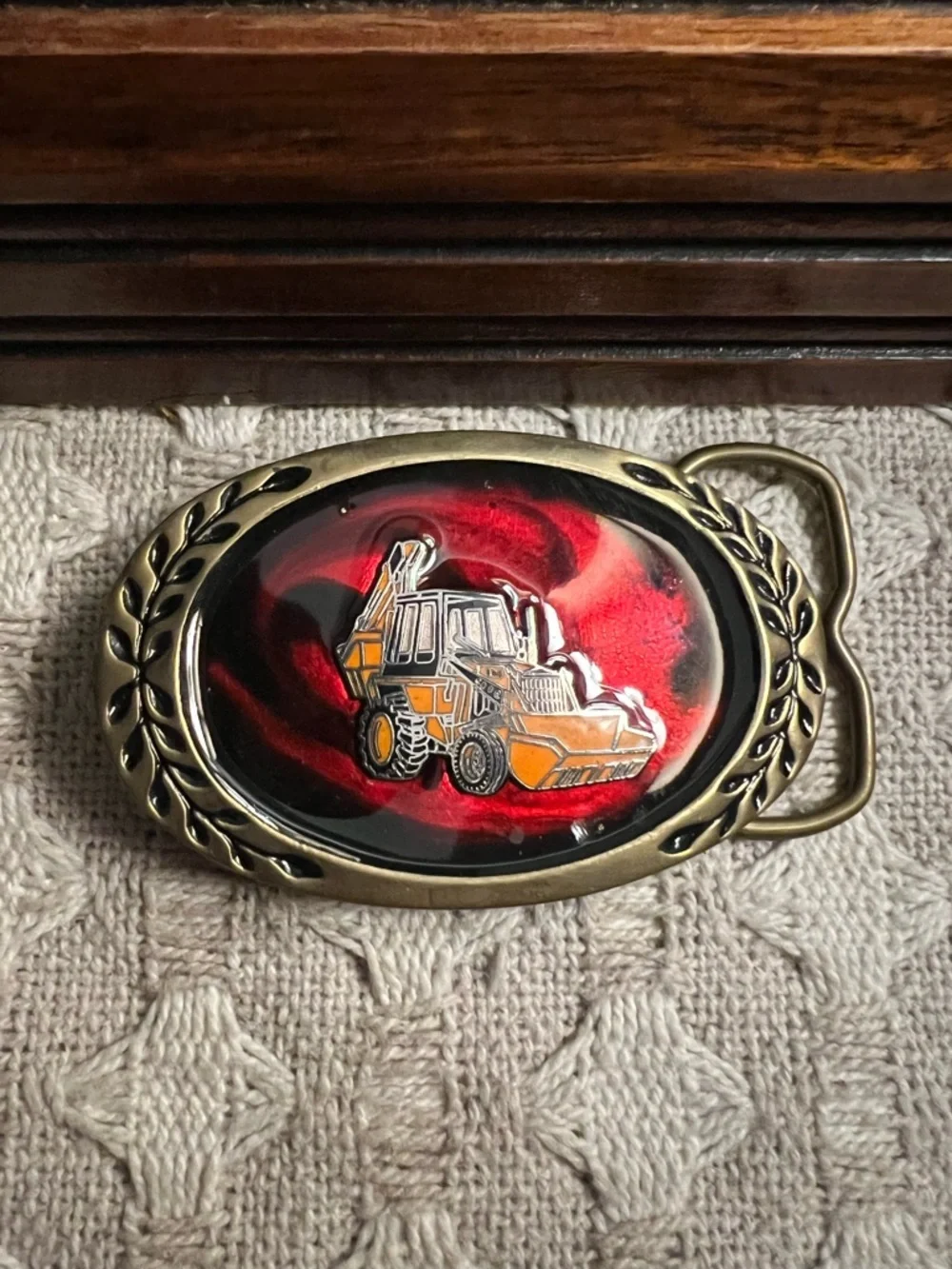 VINTAGE 80s Trencher Front Loader‎ Construction Aminco Heritage Belt Buckle GUC